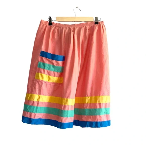 Beautiful Vintage striped apron, sash in back, with pocket, excellent condition - Picture 1 of 16